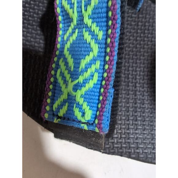 Vintage 90s REEF Aztec Sandals Unisex Rare Teal Purple Green Gorpcore Straps main image 14